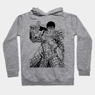 the dragon killer in armor of madness ecopop anime style art Hoodie